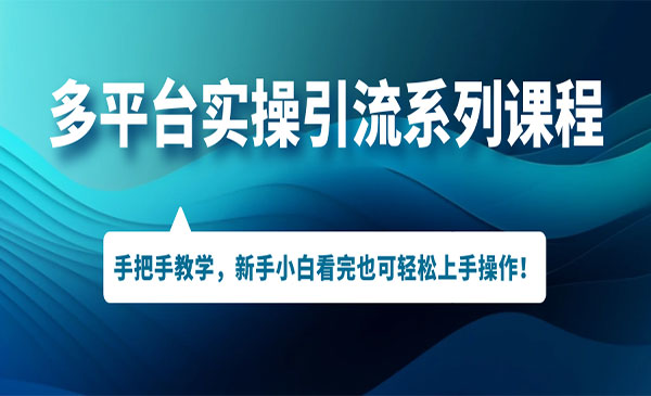 《多平台实操引流系列课程》手把手教学，新手小白看完也可轻松上手-掘金智库